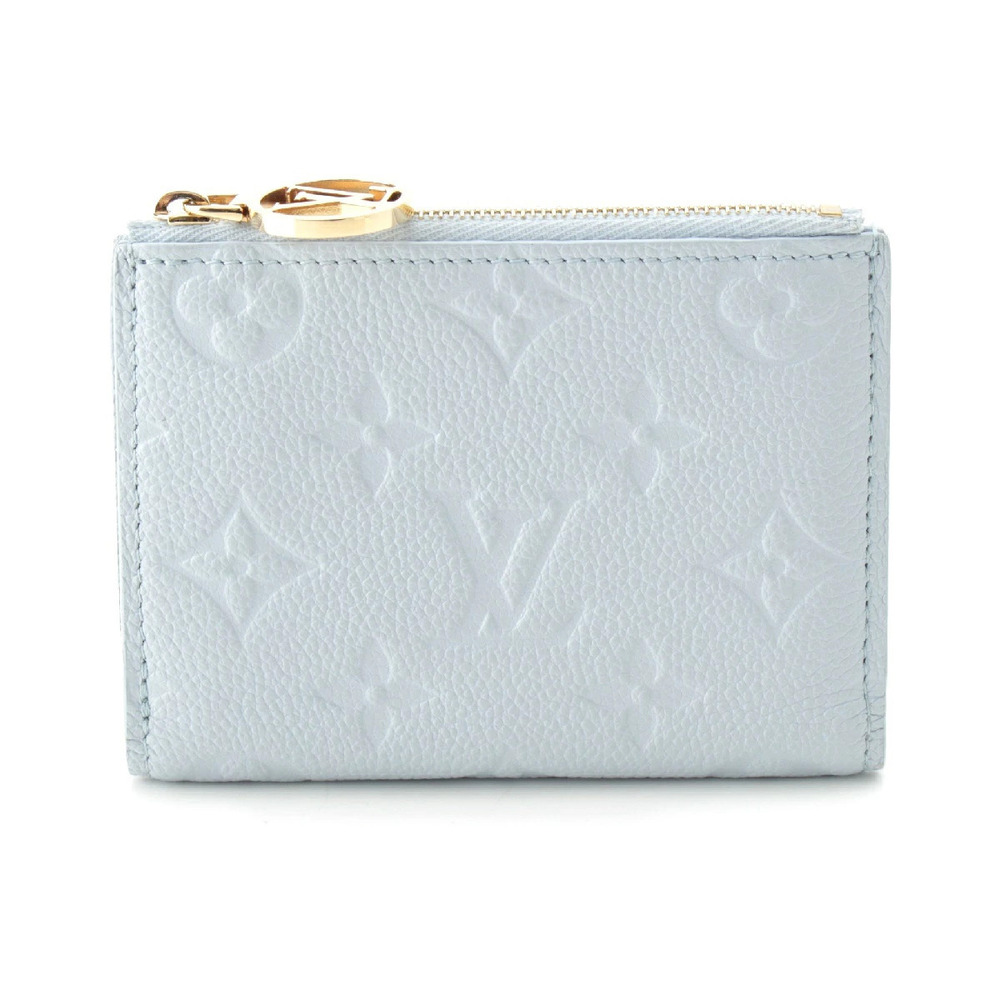 Louis Vuitton Monogram Empreinte Portefeuille Lisa Compact Wallet Bi fold Blue
